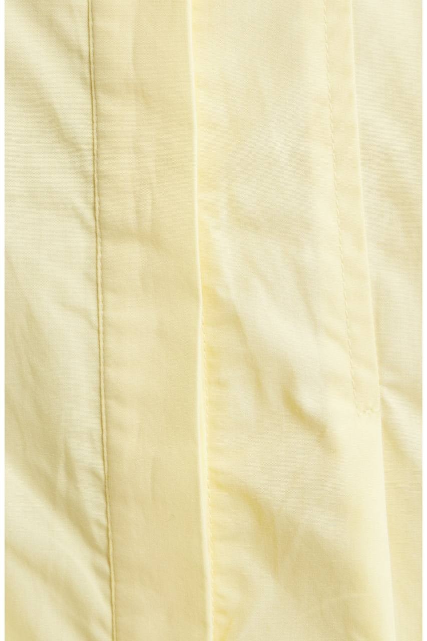 Vince Camuto Pleated Cotton Button‑Up Maxi Shirtdress Lemon Cream M NWT $139