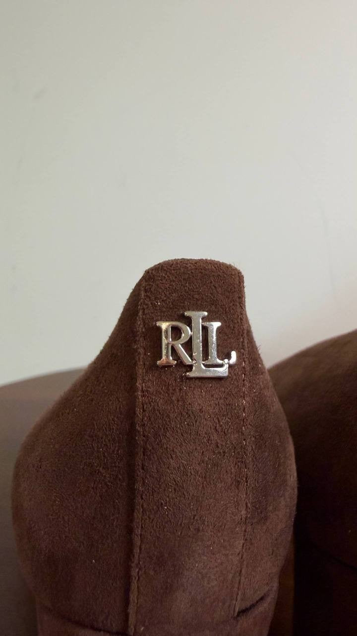 Lauren Ralph Lauren “Lanette”Brown Block Heel Suede Size 6B NIB msrp$155