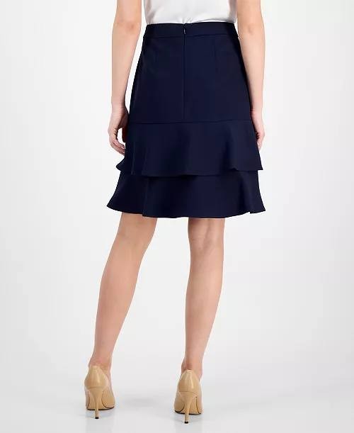 Le Suit Tulip‑Collar Jacket & Tiered Skirt Suit Set – Size 6 – NWT – $265
