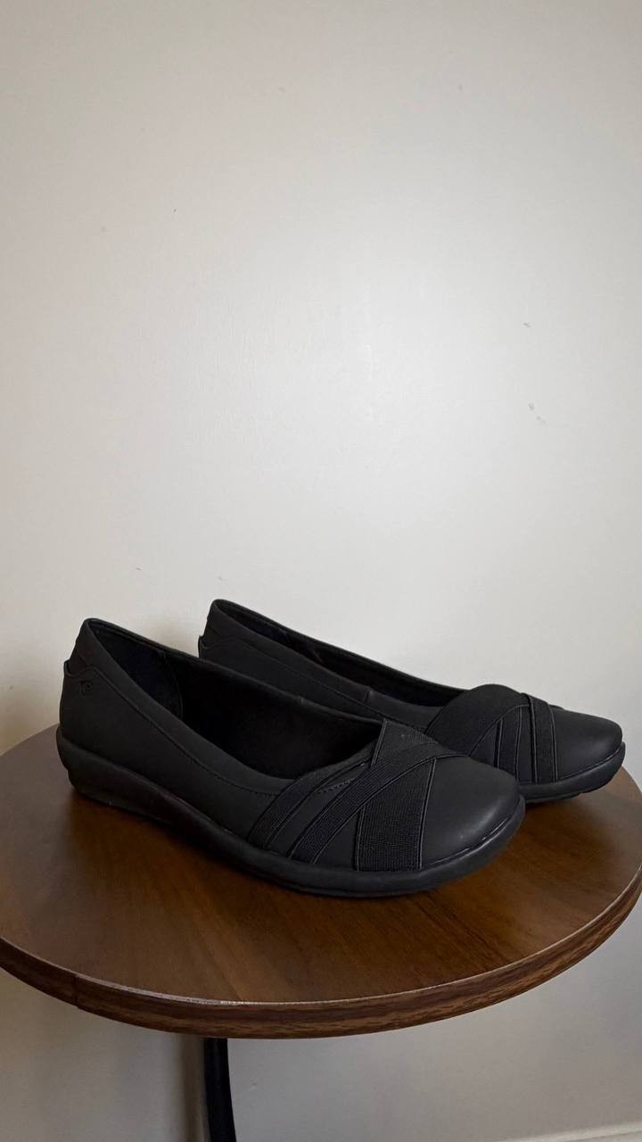 Easy Spirit Slip‑On Flats 6.5M Black Synthetic New in Box MSRP $69
