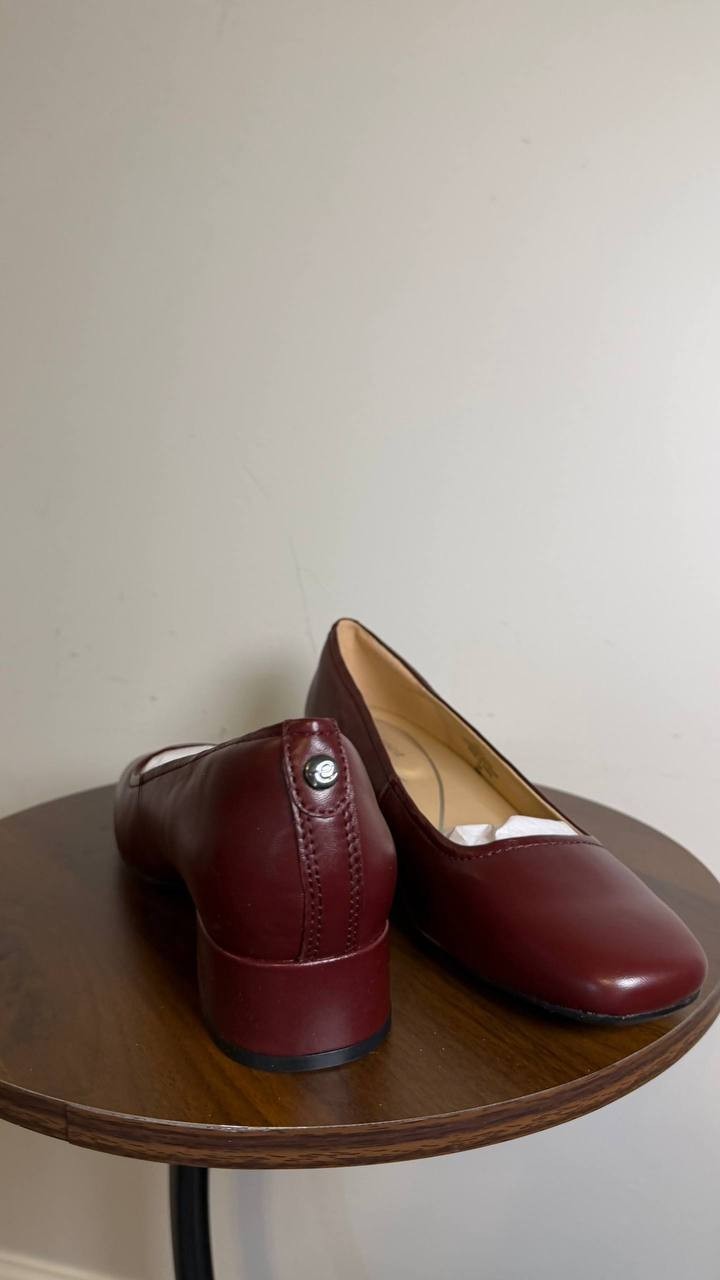 Easy Spirit Jain Pump Leather Block Heel Dark Red Women’s 8M NWB $99