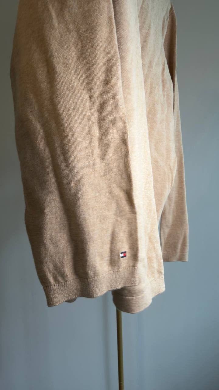 Tommy Hilfiger Holly Crewneck Cotton Sweater Sand XL NWT $69.50