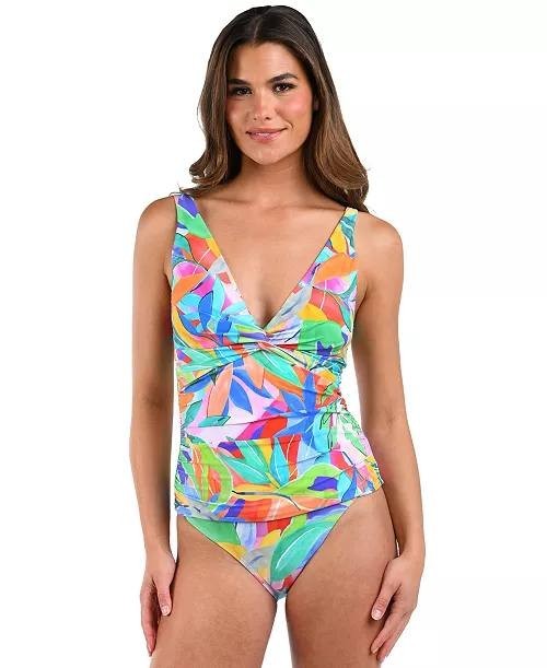 La Blanca Tropi-Flage Tankini Top Multi 12 NWT $79