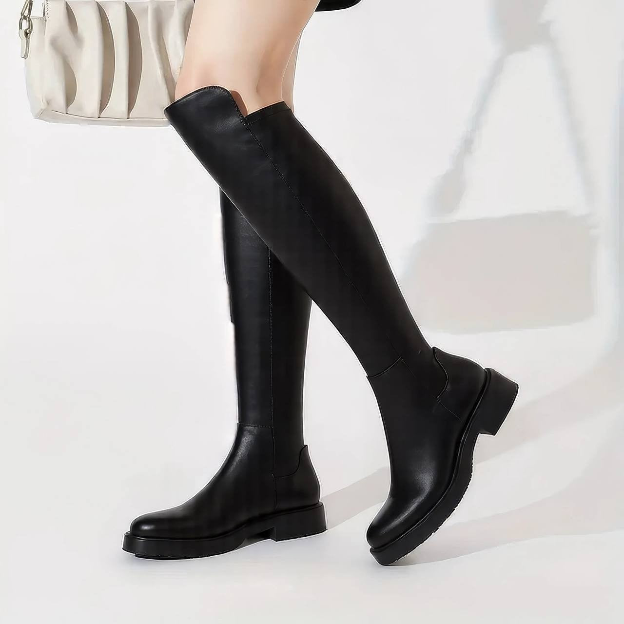 G.C. Shoes Ayla Riding Boots 7 Black Vegan Leather Tall Zip NIB msrp$109.99