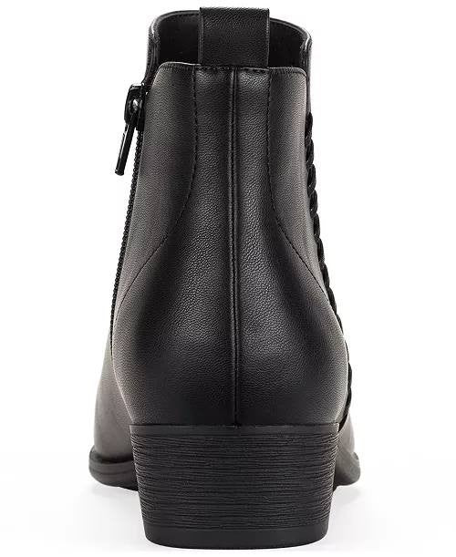 Style & Co Aidenn Block Heel Booties Black 8M Man‑Made $79.90 NWB