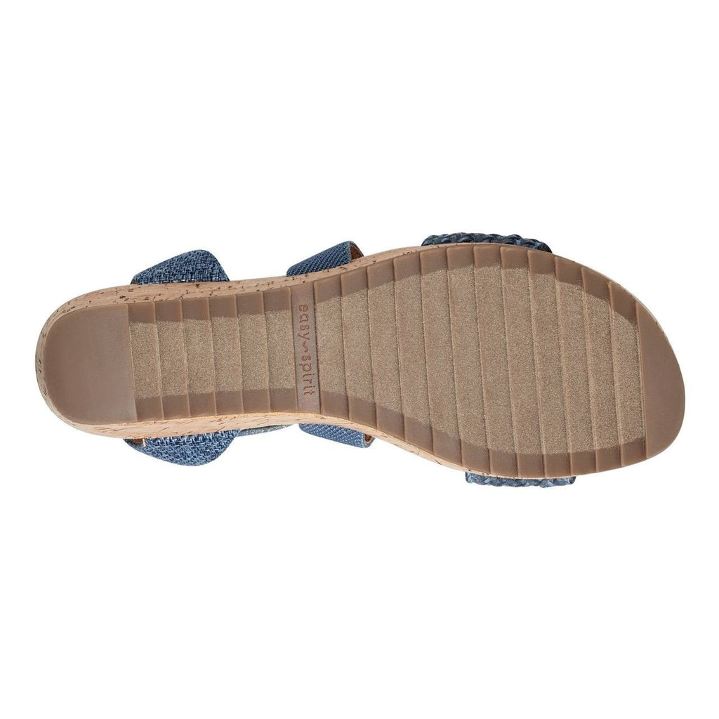 Easy Spirit Lorena Wedge Sandals Denim Women’s 5M Elastic Straps NWB $89