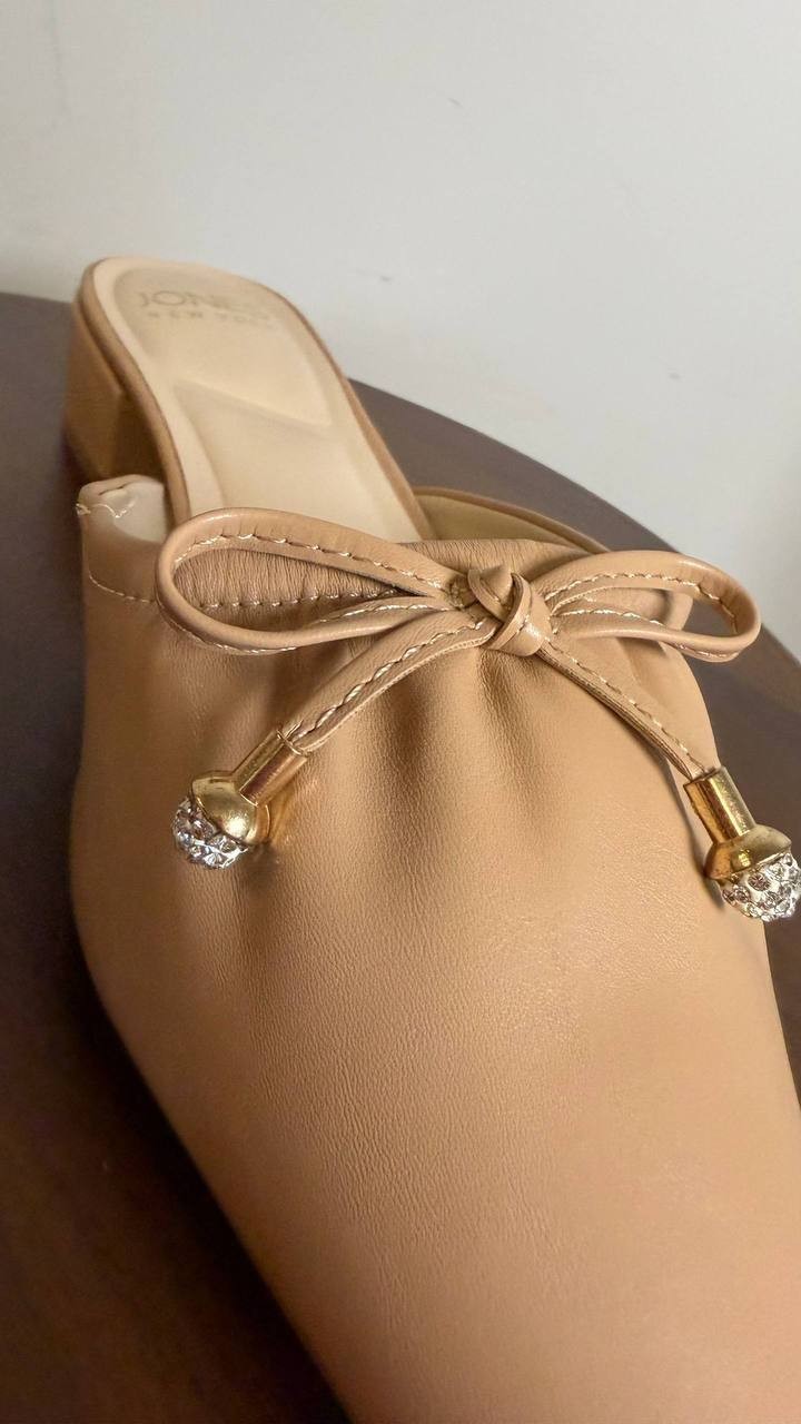Jones New York Karise Pointed Toe Slip‑On Mules Natural Women’s 9M NWB $65