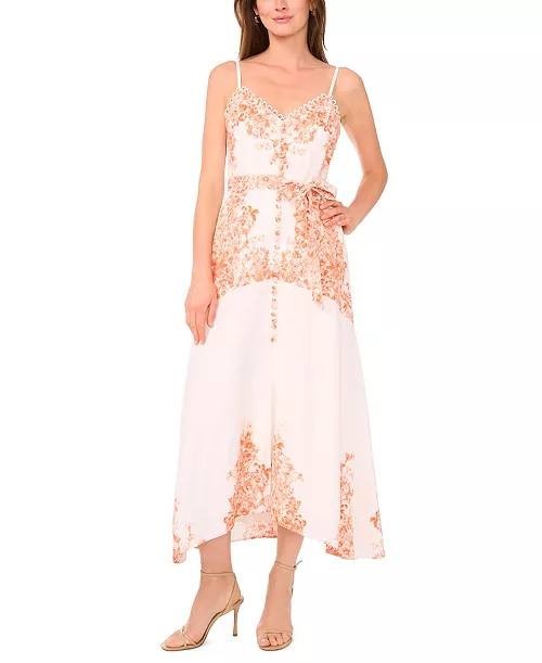 CeCe Dress 4 Sleeveless Fit & Flare Placement Print NWT MSRP $159 Elegant