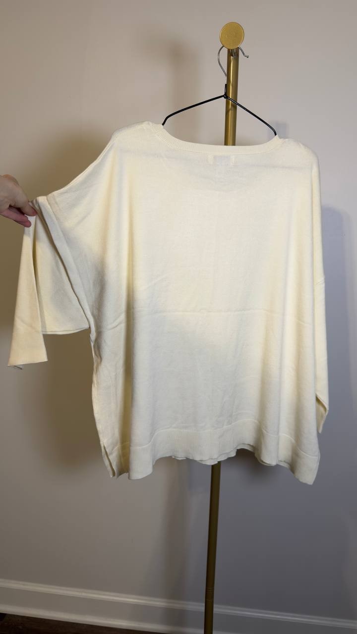 Melissa Paige  Drop‑Shoulder Sweater Papyrus 3X NWT $52