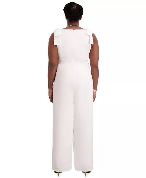 Kasper V‑Neck Bow‑Strap Jumpsuit – Size XL – NWT – $119