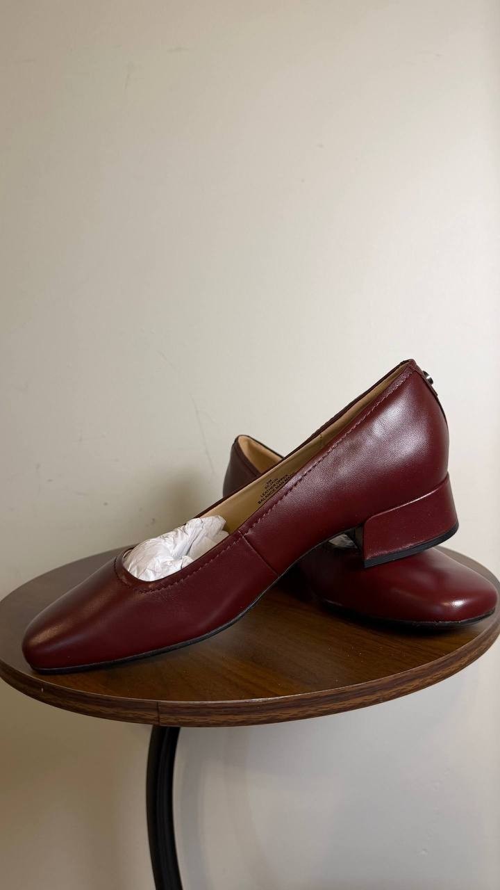 Easy Spirit Jain Pump Leather Block Heel Dark Red Women’s 8M NWB $99