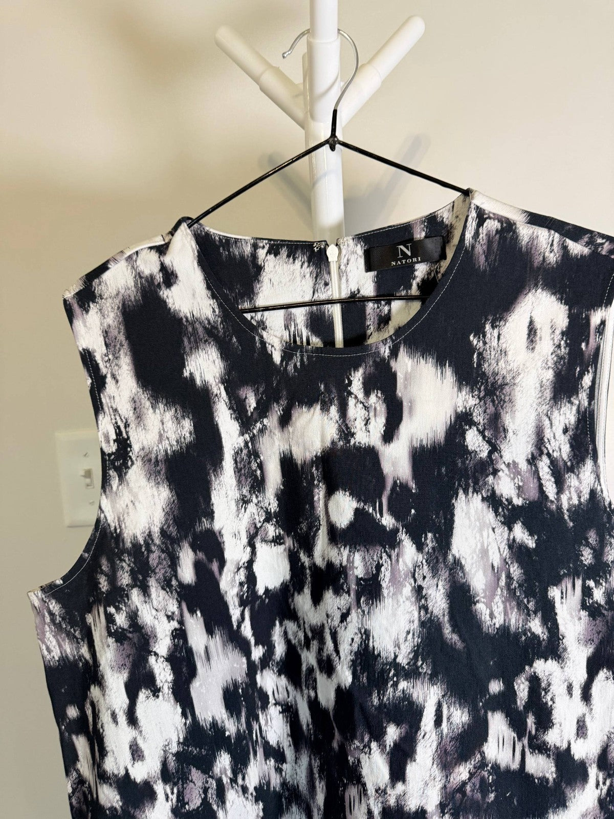N Natori Abstract Shift Dress Black NWT Size XL MSRP $150