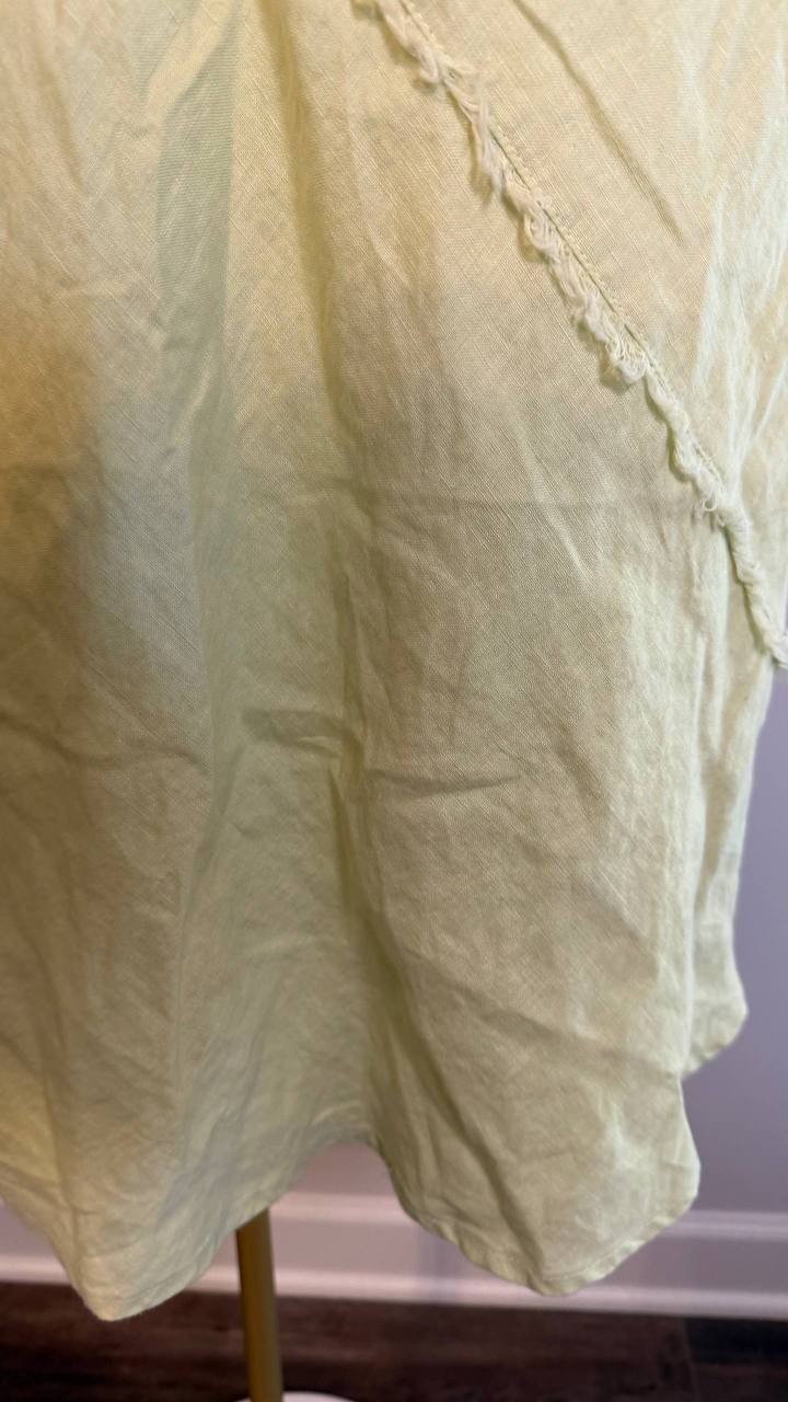 DKNY Pure Women’s Linen Midi Skirt Tea Green M $109 NWT