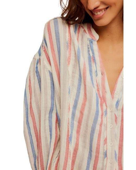 We The Free Valley Stripe Double Cloth Button‑Up Shirt – Ivory – S – NWT – $128