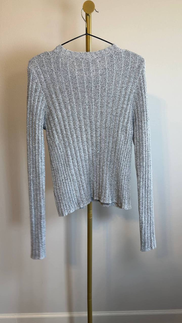 Calvin Klein Ribbed Long‑Sleeve Crewneck Sweater Sky Captain L/G NWT $119