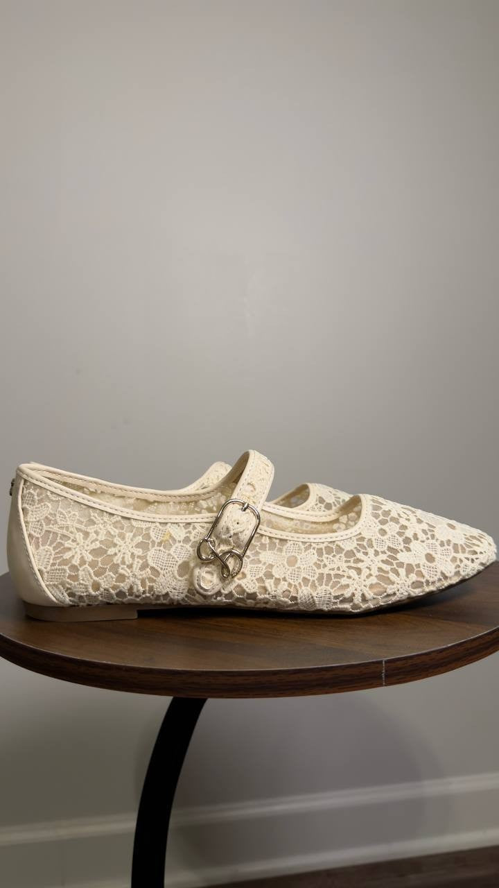 Sam  &  Libby  Mary  Jane  Flats  Cream  10  New