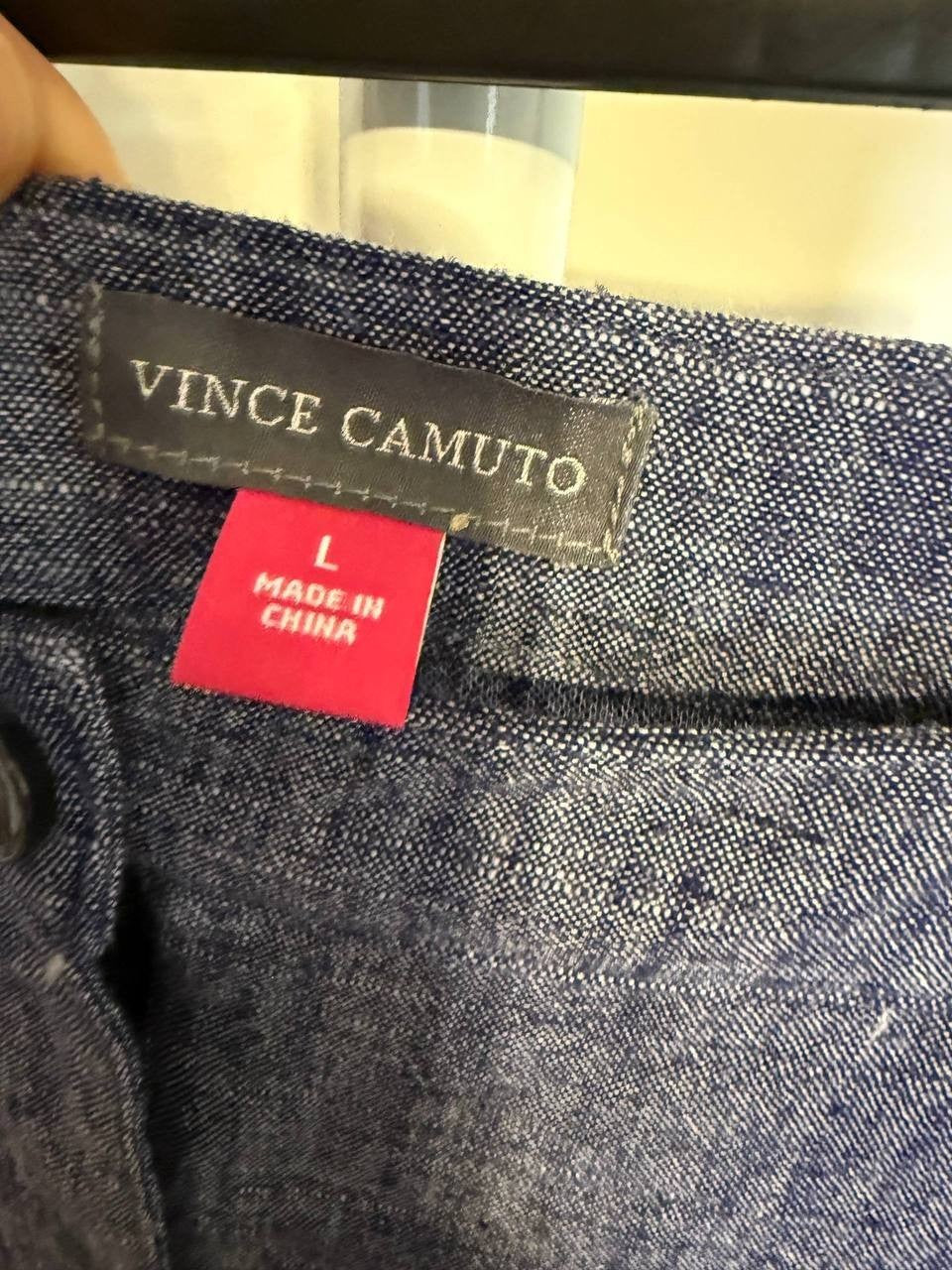 Vince Camuto Linen‑Blend Chambray Midi Skirt – L – NWT – $119