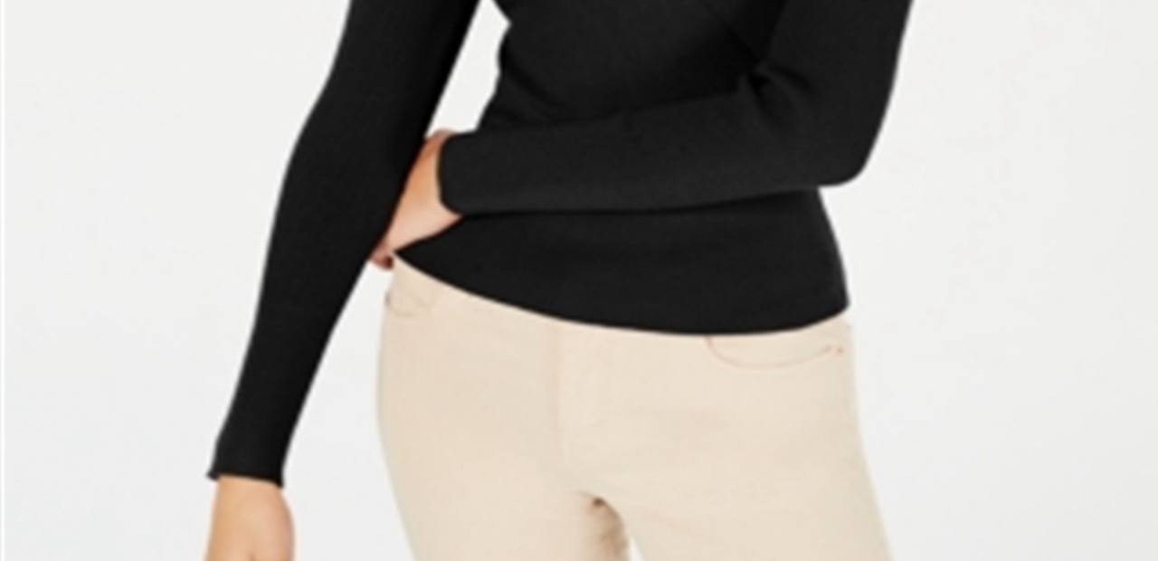 Lucy Paris Wrap Sweater Surplice V-Neck Long Sleeve Black/White Size M