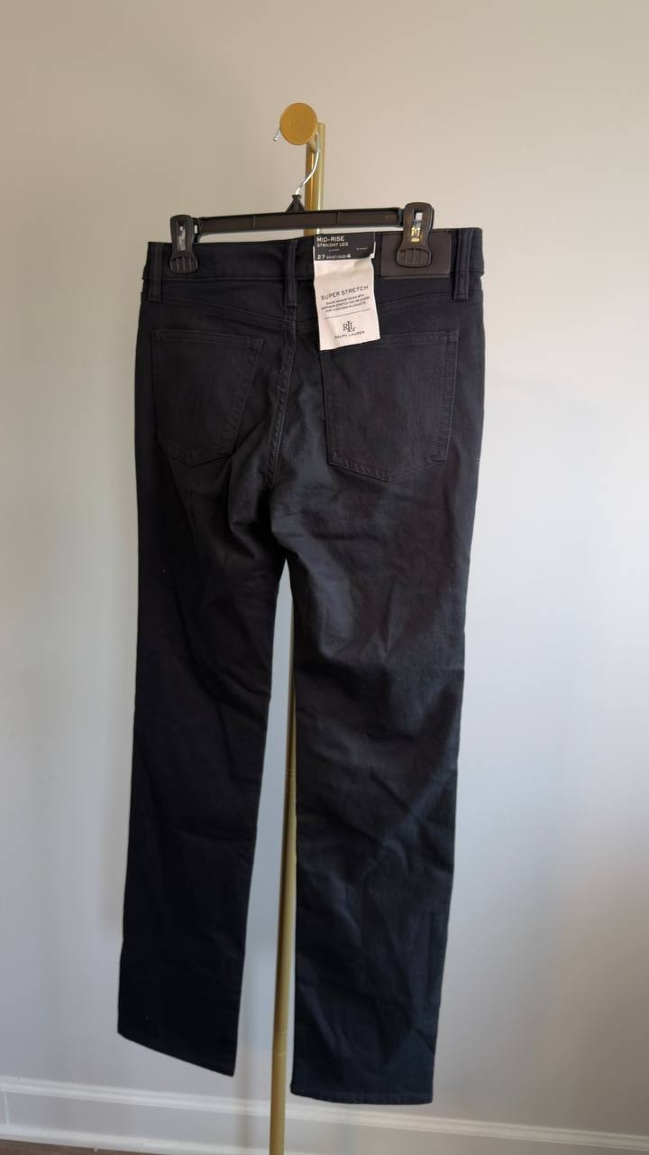 Lauren Ralph Lauren Premier Shape Memory Straight Leg Jeans Black 4x32 NWT $125