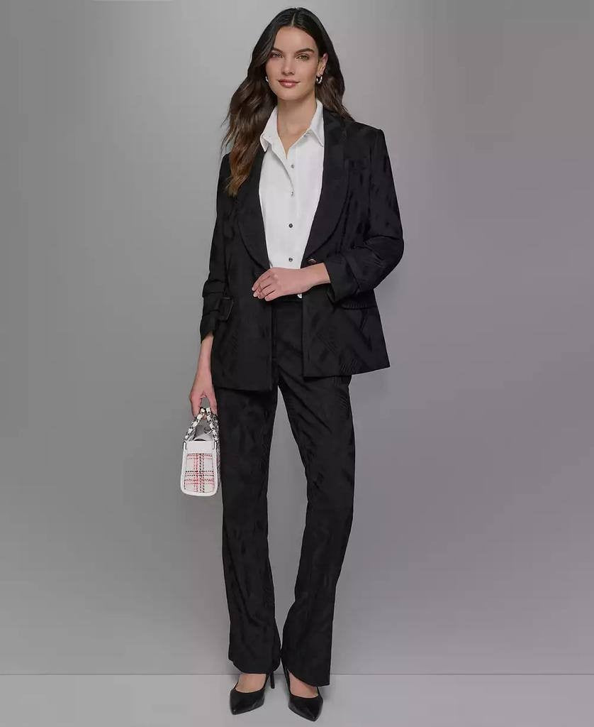 Karl Lagerfeld Paris Jacquard Blazer Pants Suit Black 12 NWT $380