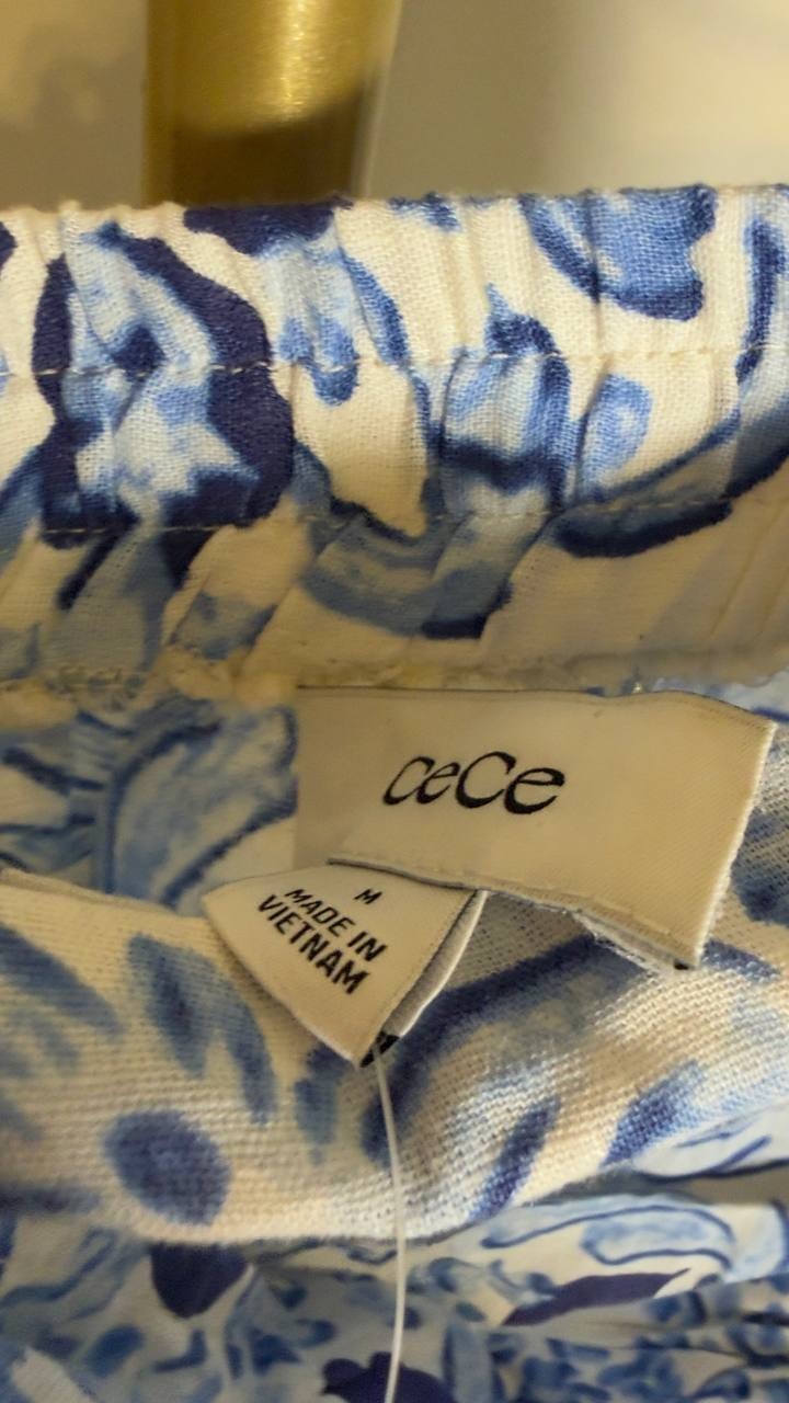 CeCe Women’s Bellflower Blue Wrap Maxi Skirt M NWT $109