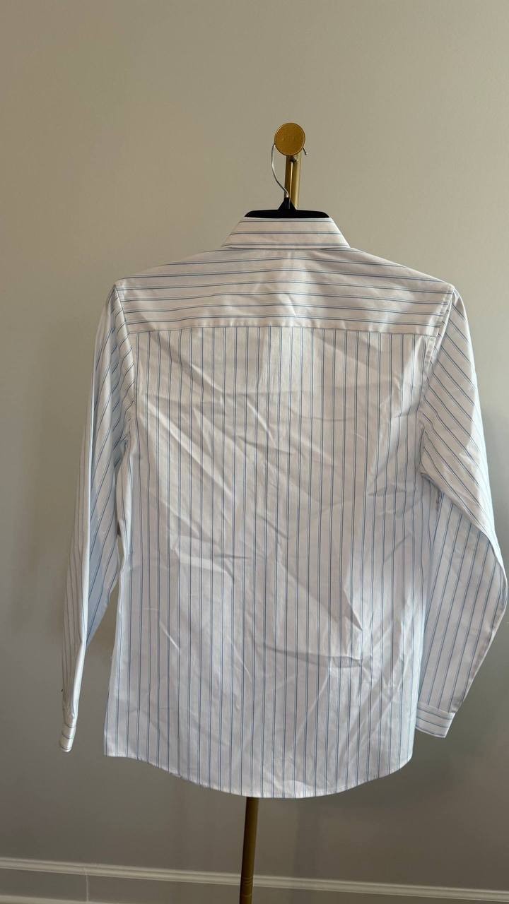 Mode of One Men’s Slim‑Fit Button‑Down Shirt Pale Indigo Stripes S $59.50 NWT