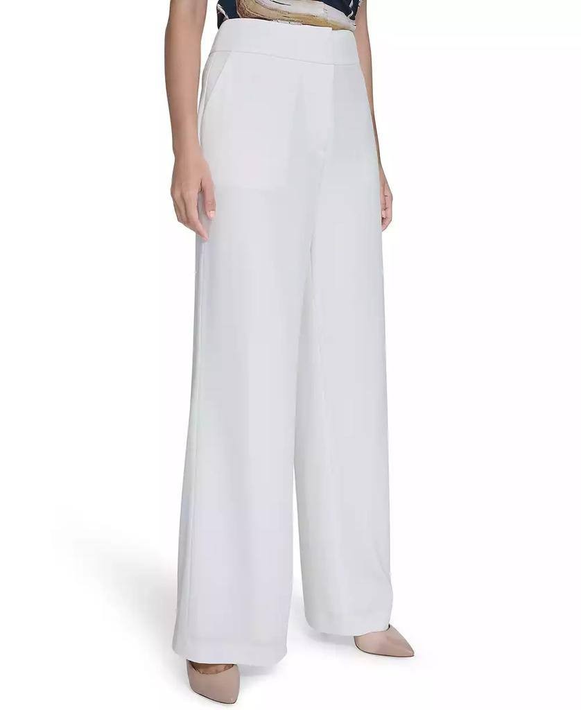 Calvin Klein High‑Rise Wide‑Leg Pants White Size 10 NWT $109