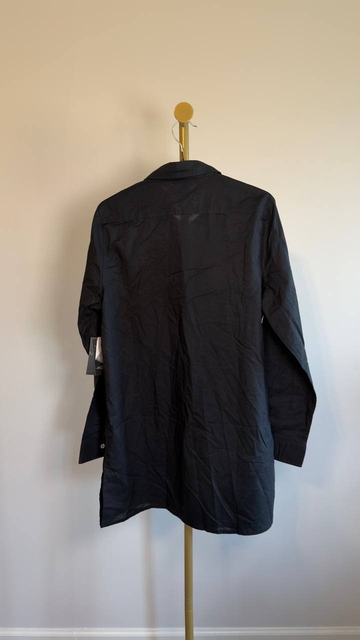 Lauren Ralph Lauren Cotton Voile Logo Shirt Cover-Up Black S NWT $130