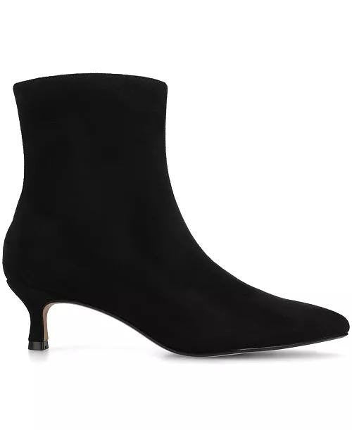 Journee Collection Arely Kitten Heel Booties Black 11WD Man‑Made $108 NWB