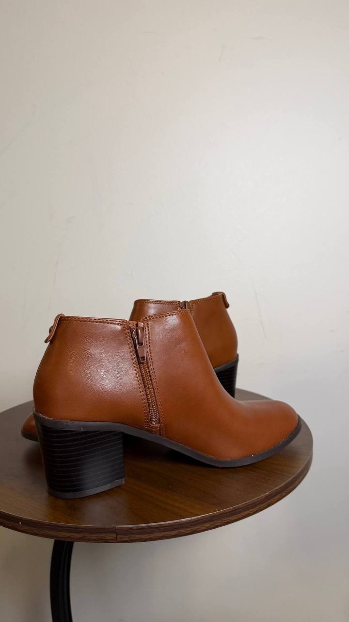 Style & Co Felaa Block Heel Booties Acorn Brown Women’s 6.5M NWB $79.90