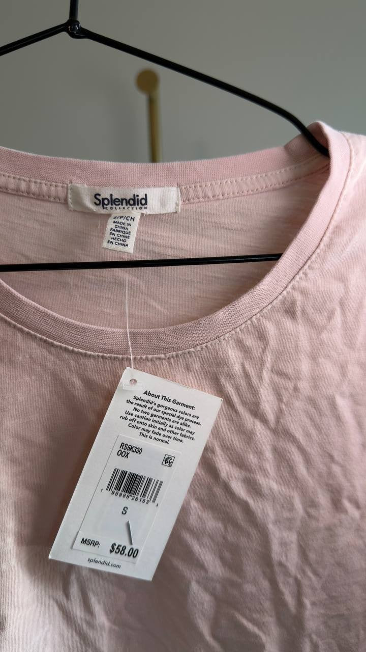 Splendid Collection Louisa Short Sleeve Tee S Rose Petal NWT $58