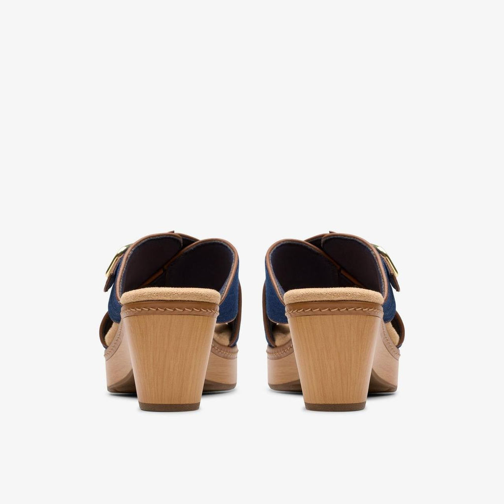 Clarks  Wedge  Sandals  Dark  Denim  9.5M  New  $105