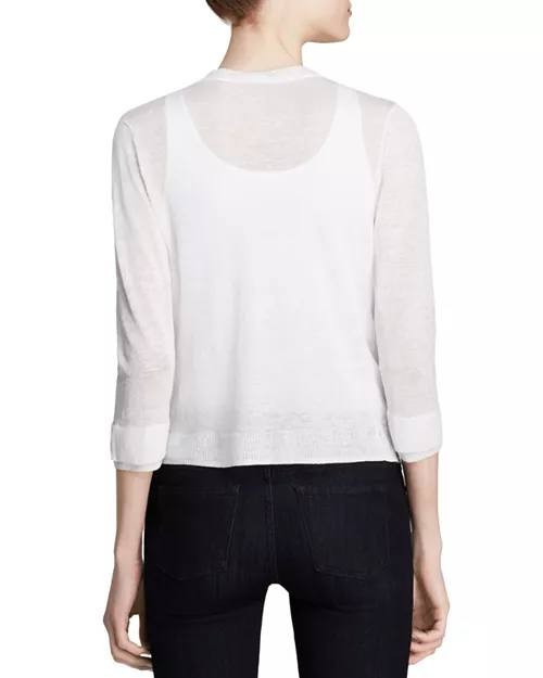 NIC+ZOE Lightweight Four‑Way Convertible Cardigan Paper White PL NWT $108