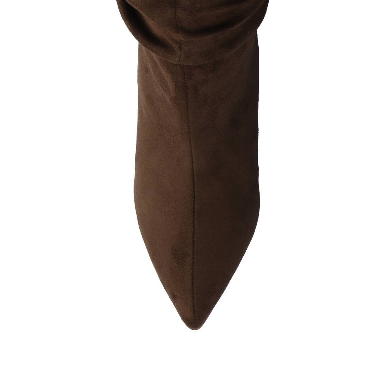 Journee Sonnet Slouchy Wide Calf Boots Chocolate 9M XWC Vegan Leather $79.99 NWB