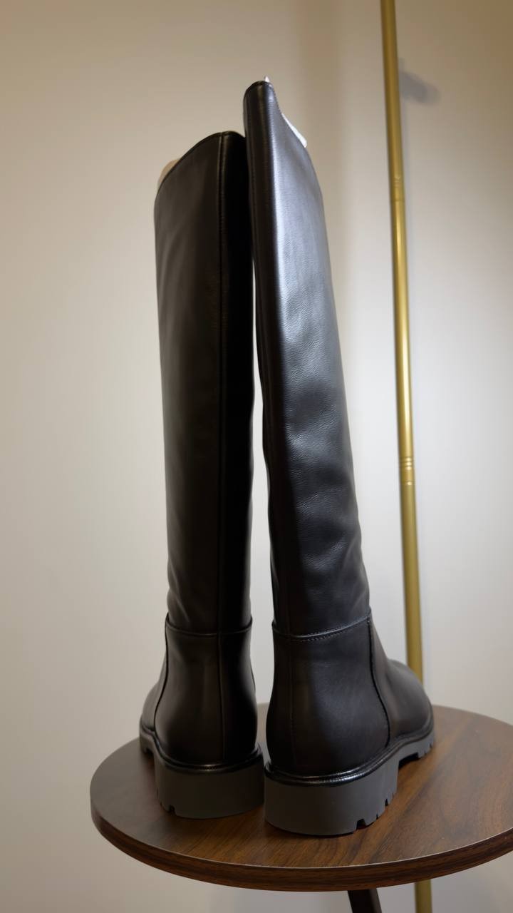 Vince  Leather  Riding  Boots  Black  9.5  M  New  $598