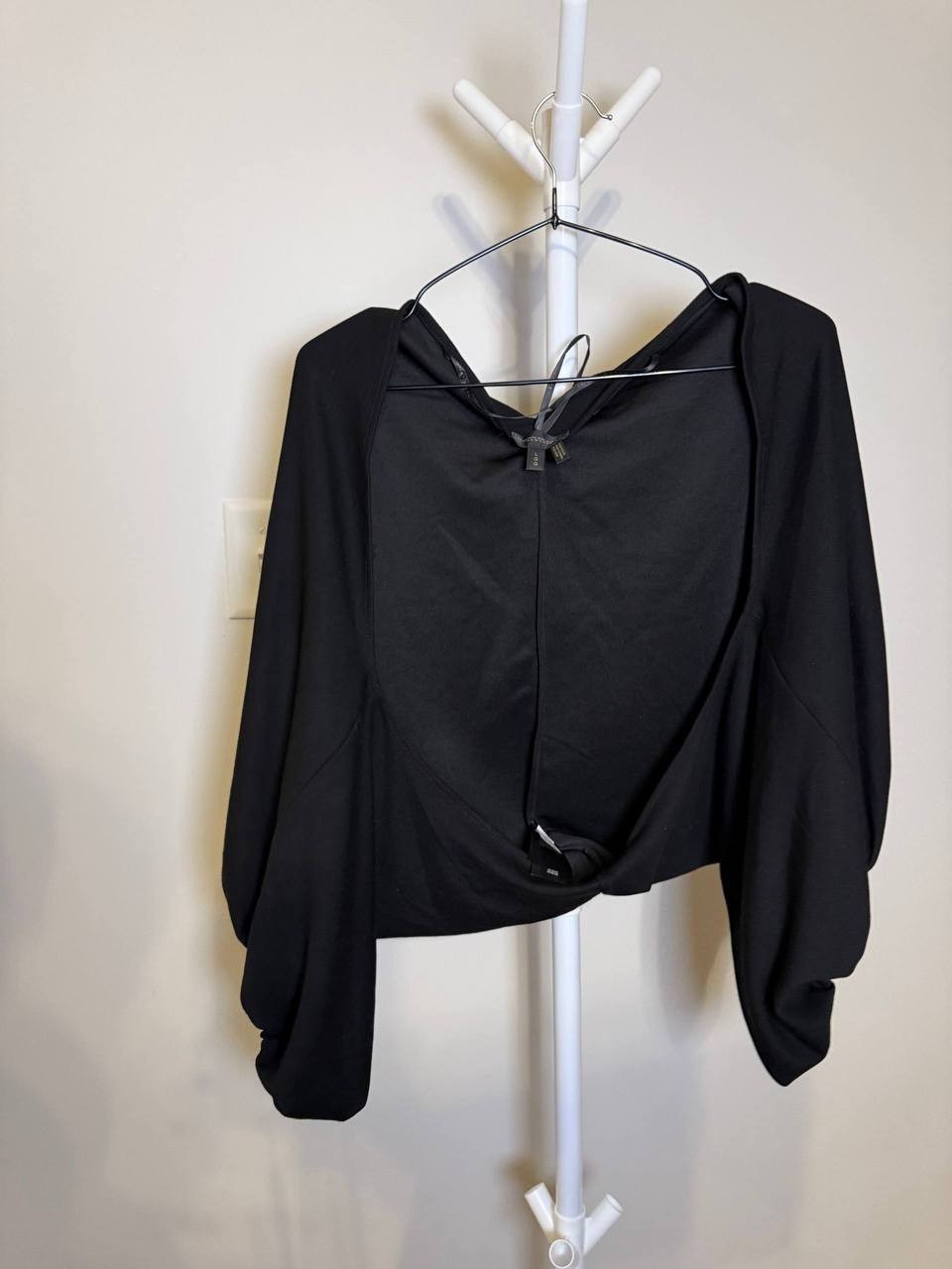 Donna Karan New York Open‑Front Puff‑Sleeve Shrug – Size L – NWT