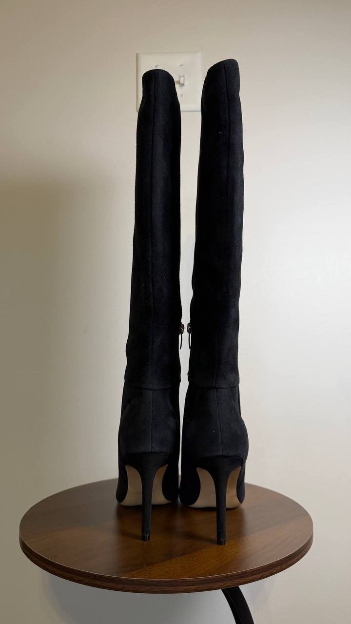 Nine West Richy Boots 8,5M Dark Red Suede Knee‑High Pointy Toe NIB msrp$249
