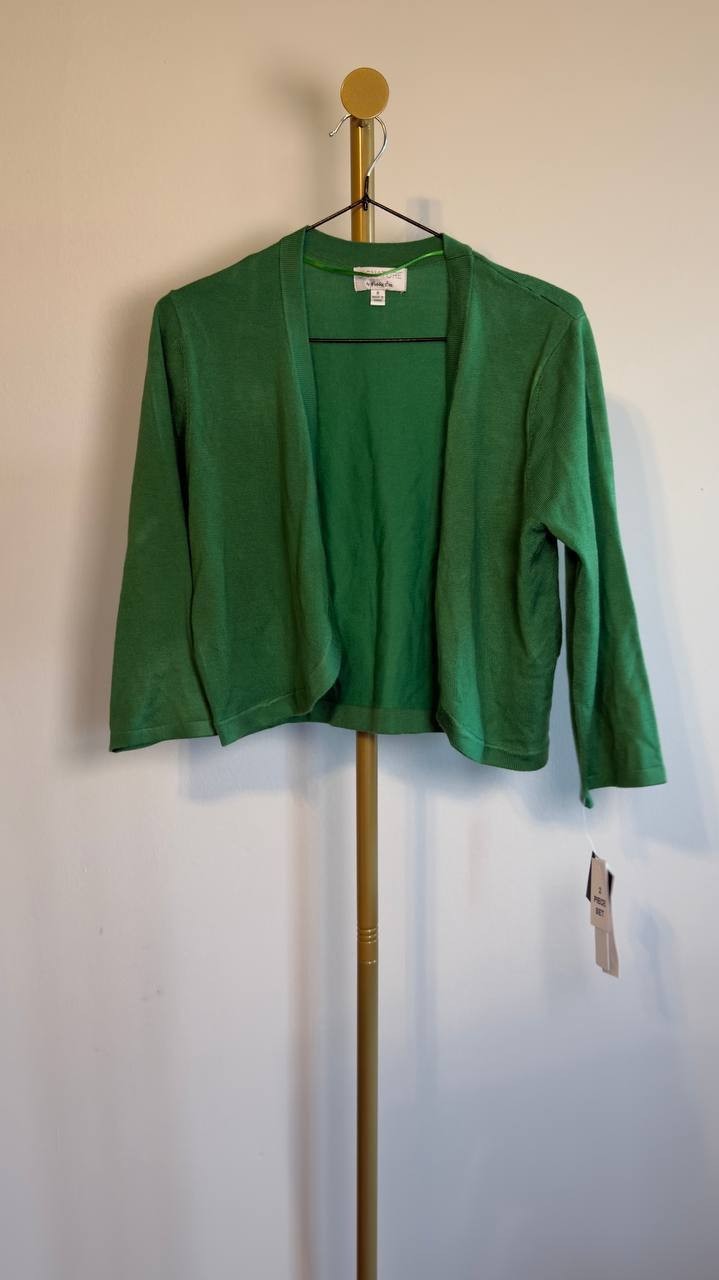 Signature by Robbie Bee Knit Shrug Green 8 NWT $29
