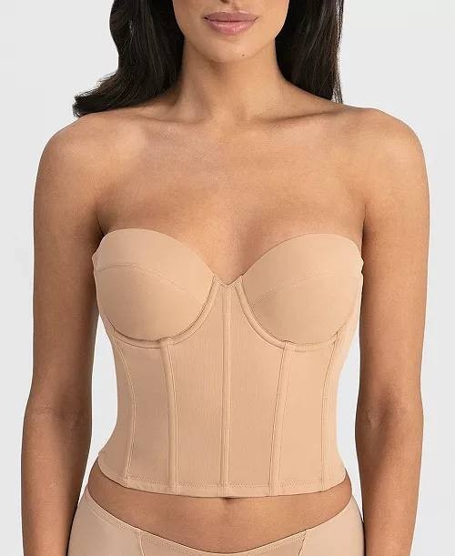 Dominique 6380 Brie Longline Backless Strapless Bra Beige 34C Balconette