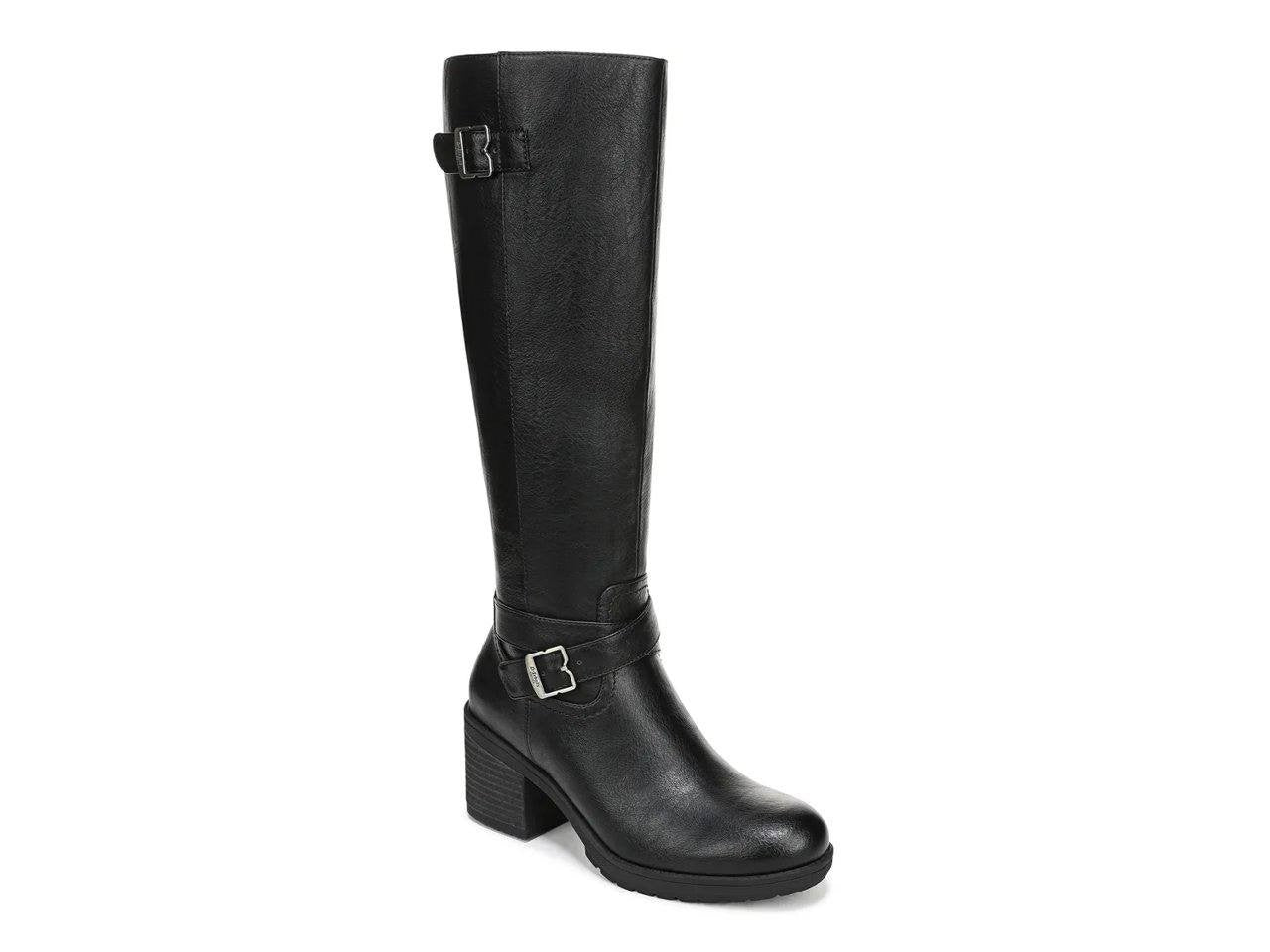 Dr. Scholl’s Prairie Riding Boots 7.5M Black Synthetic Block Heel NIB msrp $160