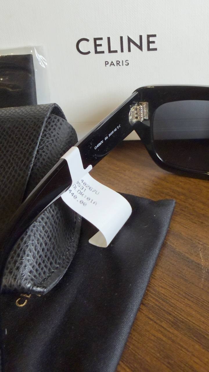 Celine  Black  Frame  41  Sunglasses  in  Acetate  Black  OS  NWT  $460