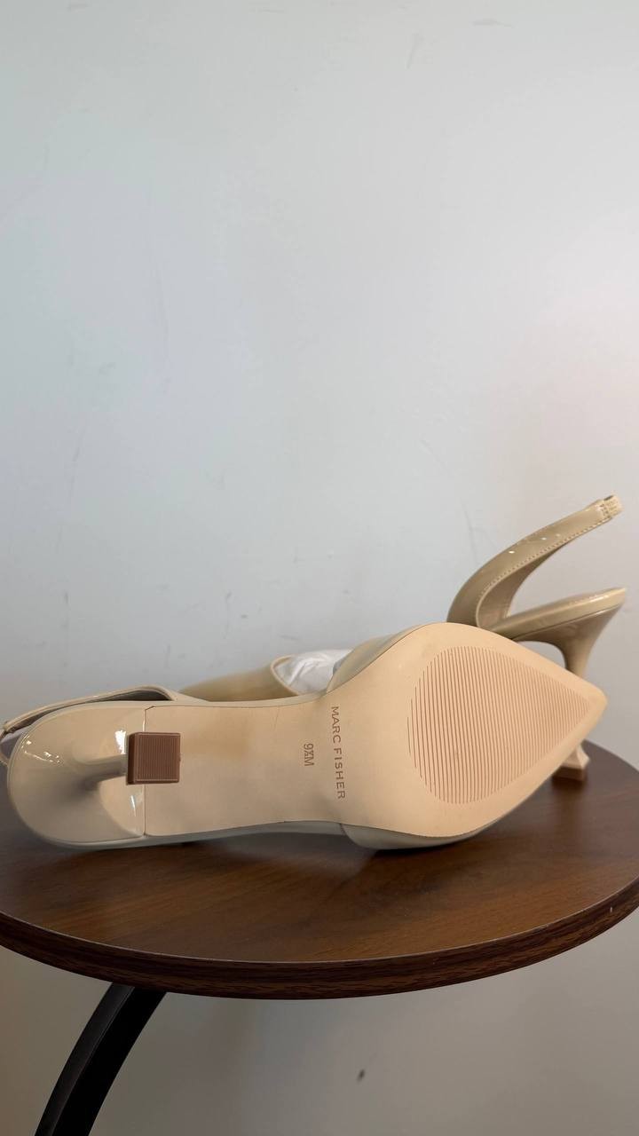 Marc Fisher Hadya Women’s Slingback Pump Ivory 9.5M Faux Leather $88.99 NWB