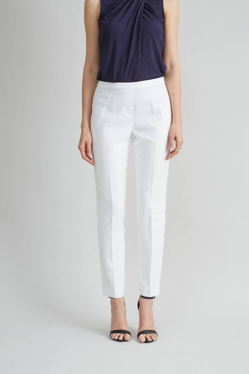 Elie Tahari Slim Linen Pants Ivory, Size 6, NWT - Womens Resort &amp; Workwear