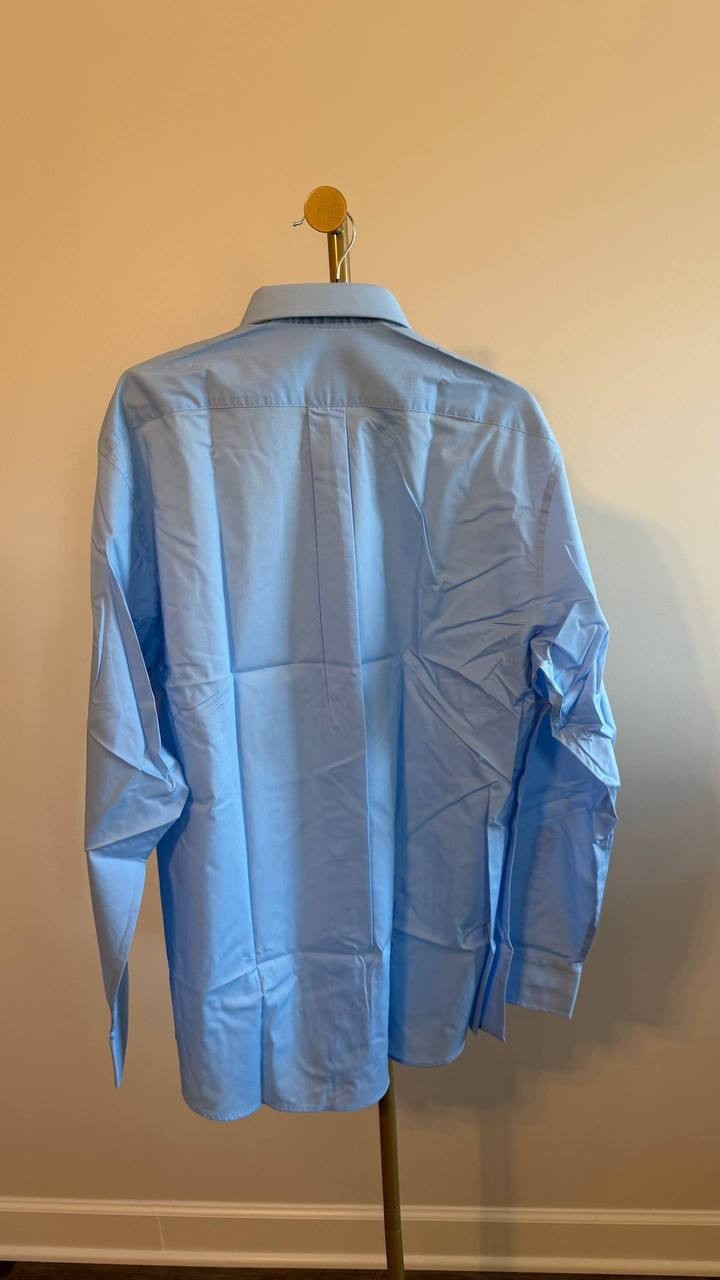 Club Room Men’s Regular‑Fit Dress Shirt Spa Retreat Light Blue L $50 NWT