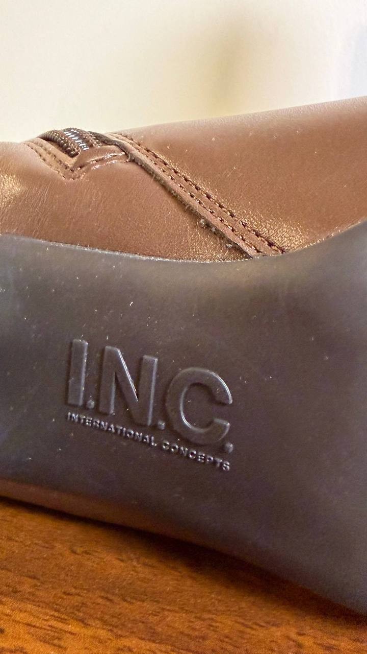 INC Malenee Ankle Boots Size 8.5M Reach Truffle Smooth New No Box msrp $99.90