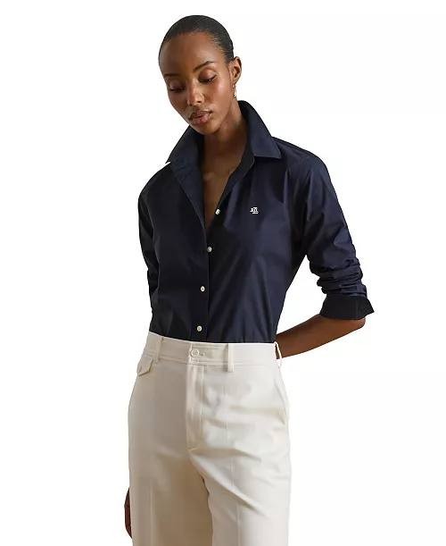 Lauren Ralph Lauren Non-Iron Straight-Fit Shirt Navy S NWT $99.50