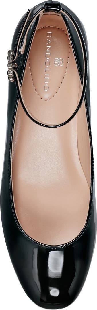 Bandolino Lexy Ankle Strap Pumps Black Women’s 8M Block Heel NWB $89