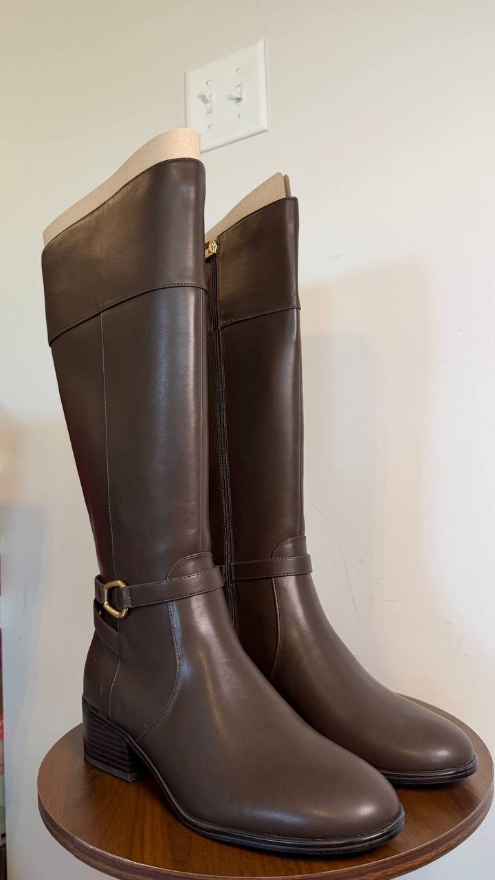 Bandolino Dennie Women’s Knee High Riding Boots Dark Brown 10M Synthetic $139 NW