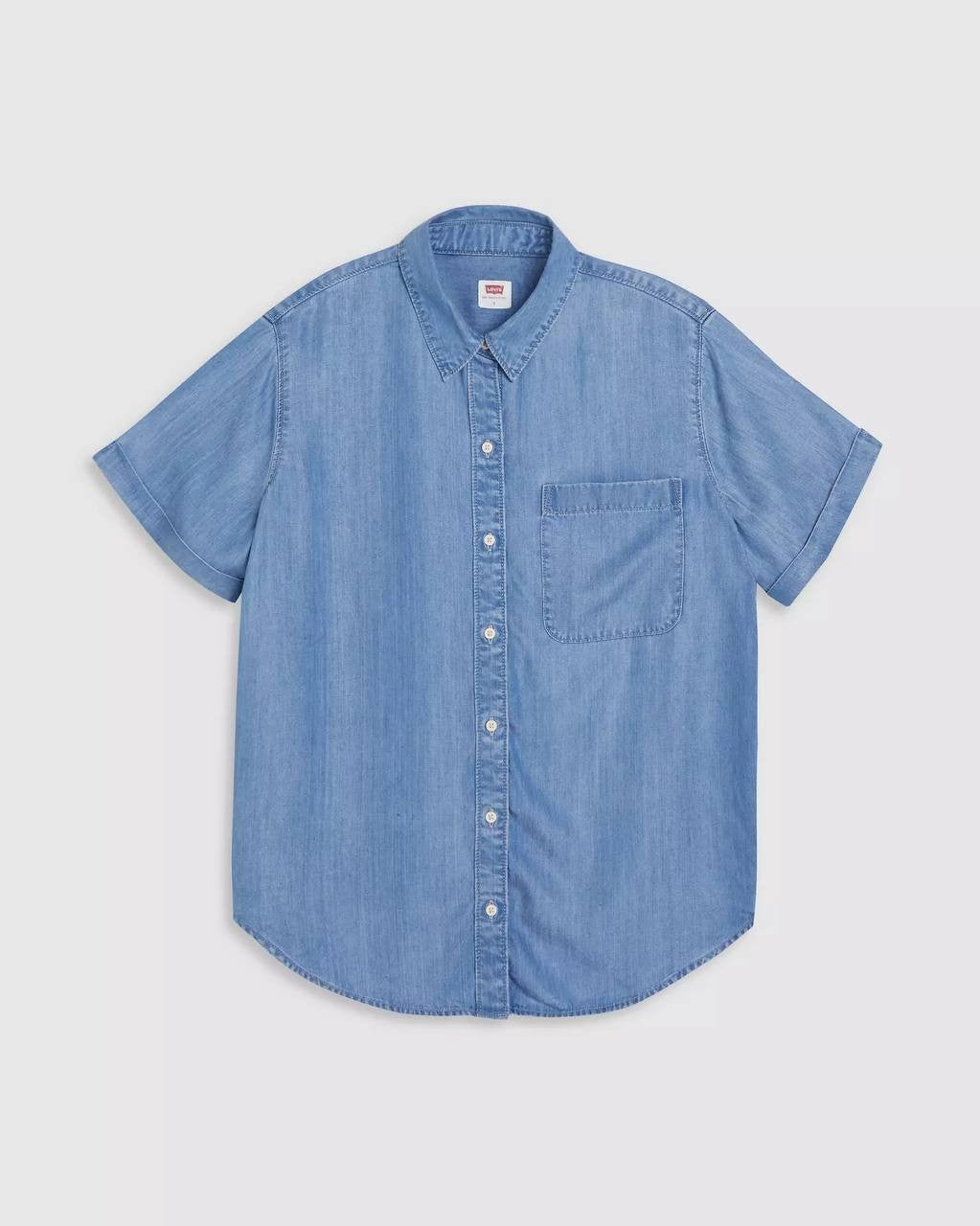Levi’s Darlene Shirt 1X Blue Short Sleeve Button-Up Relaxed Fit NWT