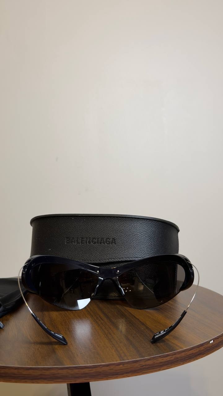 Balenciaga Shield Sunglasses Black/Silver/Grey OS NWOT $840.00